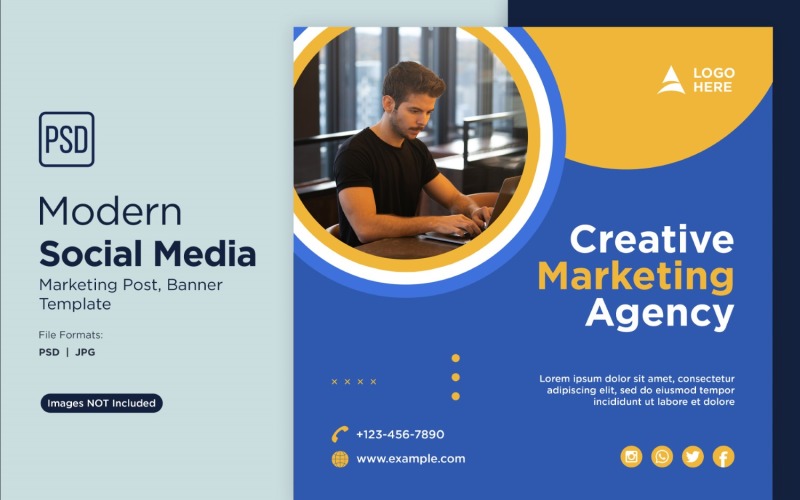 Grow your Online Business Banner Design Template 2. Social Media