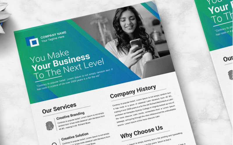 Simple Business Flyers Template Layout Corporate Identity