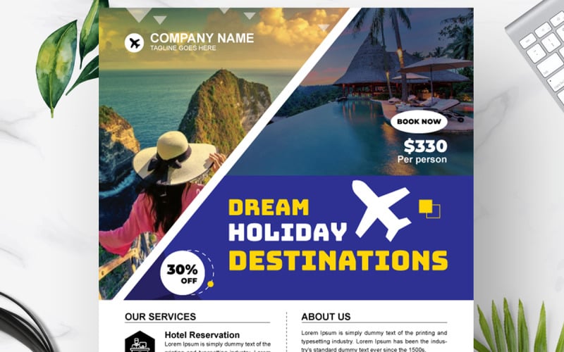 Travel Flyer Design Templates Layout Corporate Identity