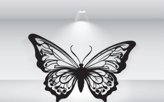 Black Butterfly Silhouette Logo Template Illustration Vector