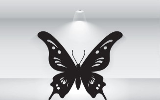 Black Butterfly Silhouette Logo Template Vector