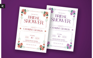 Clean Floral Bridal Shower Invitation
