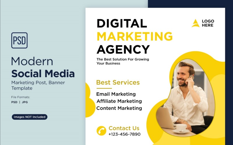 Creative Marketing Agency Business Banner Design Template 10. Social Media