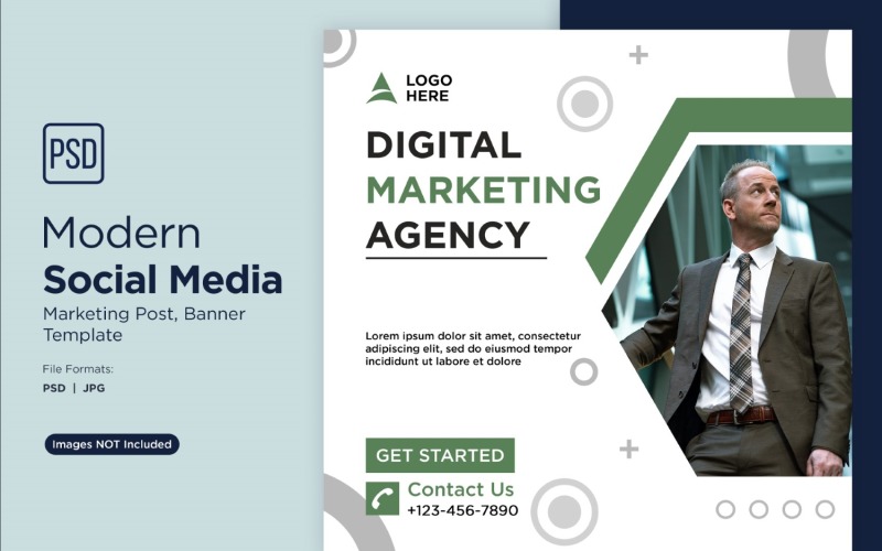 Creative Marketing Agency Business Banner Design Template 8. Social Media