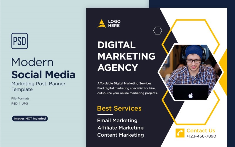 Digital Marketing Agency Business Banner Design Template 10. Social Media