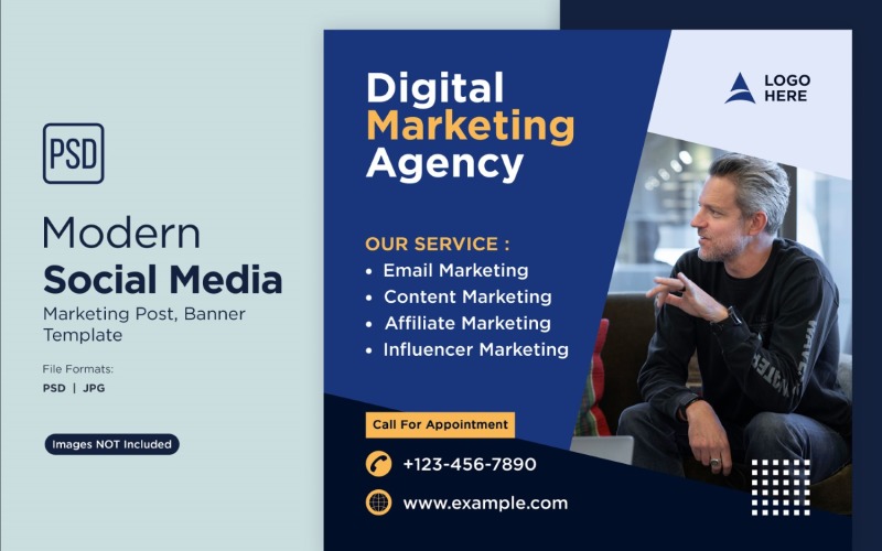 Digital Marketing Agency Business Banner Design Template 8. Social Media