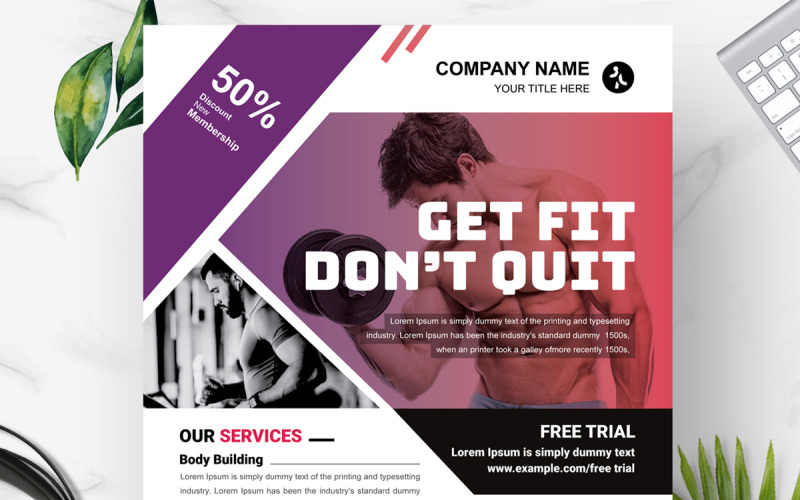 Fitness/Gym Flyer Template Corporate Identity