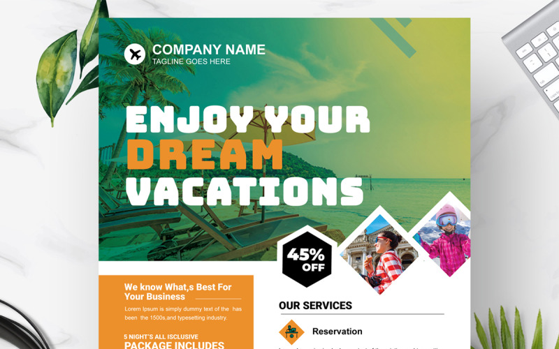 Holiday Travel/Tour Flyer Template Corporate Identity