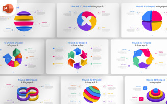 Round 3D Shaped PowerPoint Infographic Template