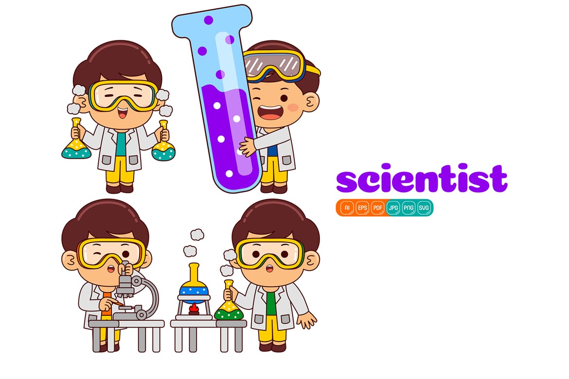 Kit Graphique #373822 Scientist Cute Divers Modles Web - Logo template Preview