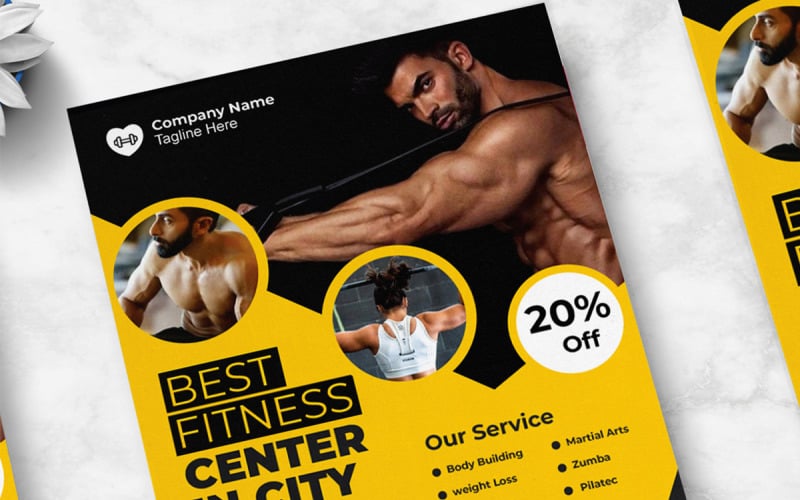 Best Gym Fitness Flyer Template Corporate Identity