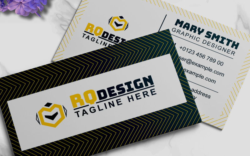 Black and Yellow Corporate Business Card Layout Corporate Identity