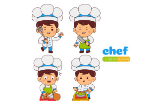 Cute Chef Boy Vector Pack #01