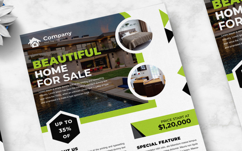 Real Estate Modern Home Sale Flyer Template Corporate Identity