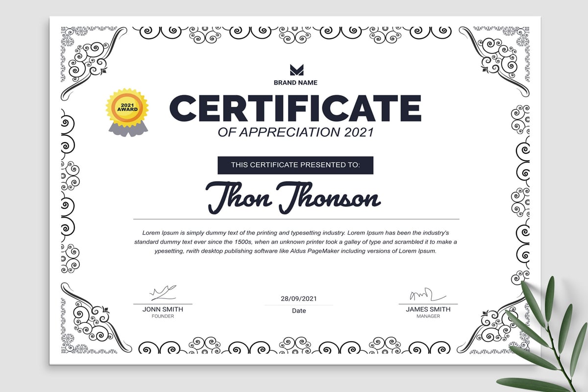 Template #373947 Certificate Certificate Webdesign Template - Logo template Preview