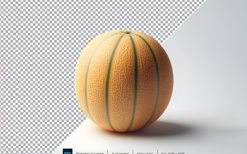 cantaloupe Fresh fruit isolated on white background 2 Vector Graphic