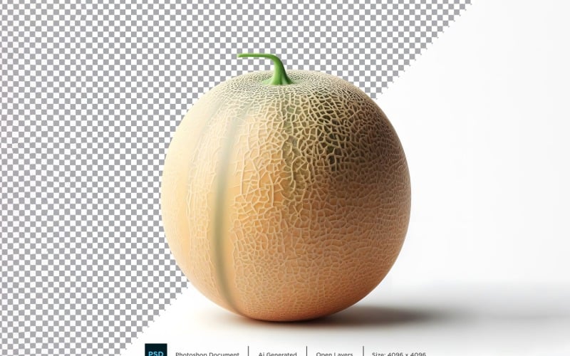 cantaloupe Fresh fruit isolated on white background 3 Vector Graphic
