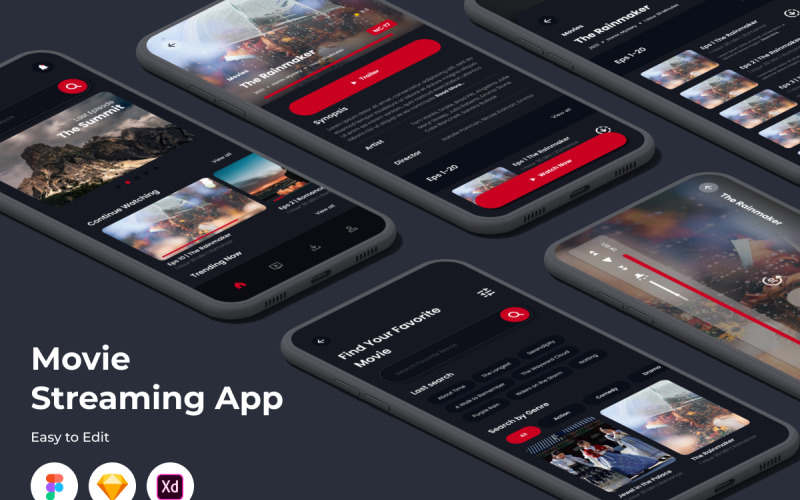 Cinemate - Movie Streaming Mobile App UI Element