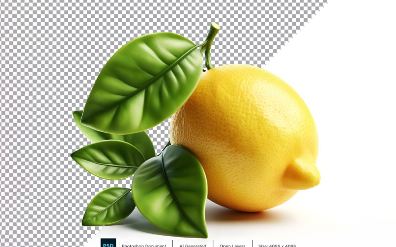 Lemon Fresh fruit isolated on white background 3 Vector Graphic