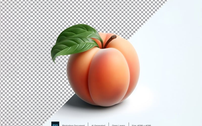 Peach Fresh fruit isolated on white background 4 Vector Graphic