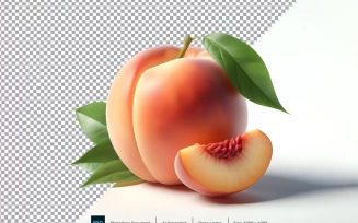 Peach Fresh fruit isolated on white background 5