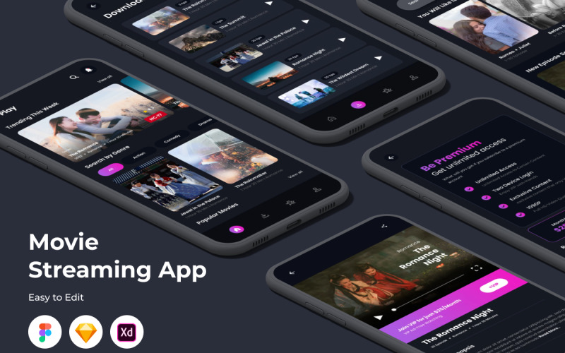 Play - Movie Streaming Mobile App UI Element