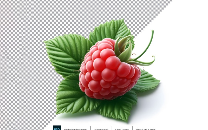 Raspberry Fresh fruit isolated on white background 2 Vector Graphic