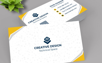 simple white & yellow business card template