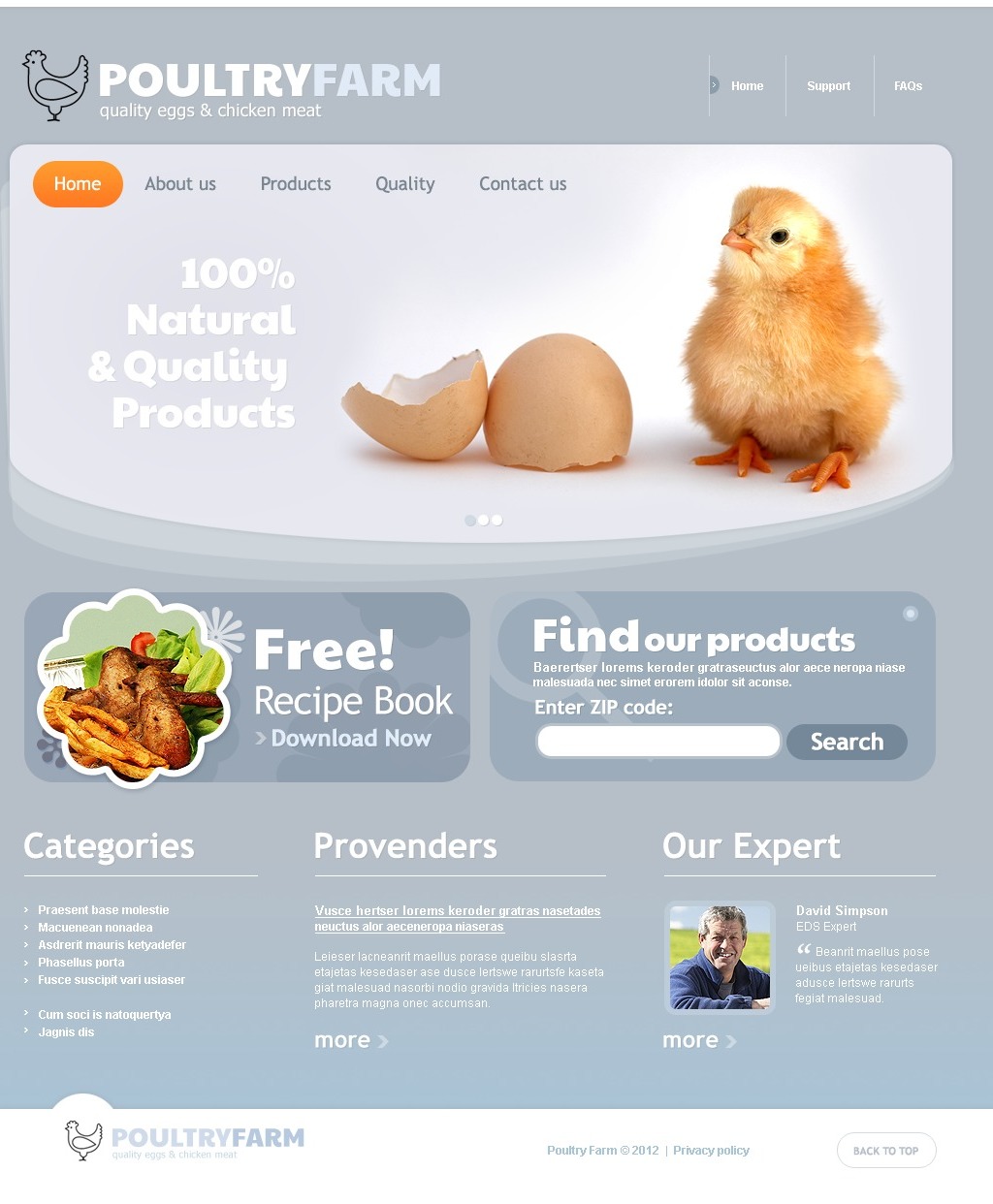 Poultry Farm Website Template 37461