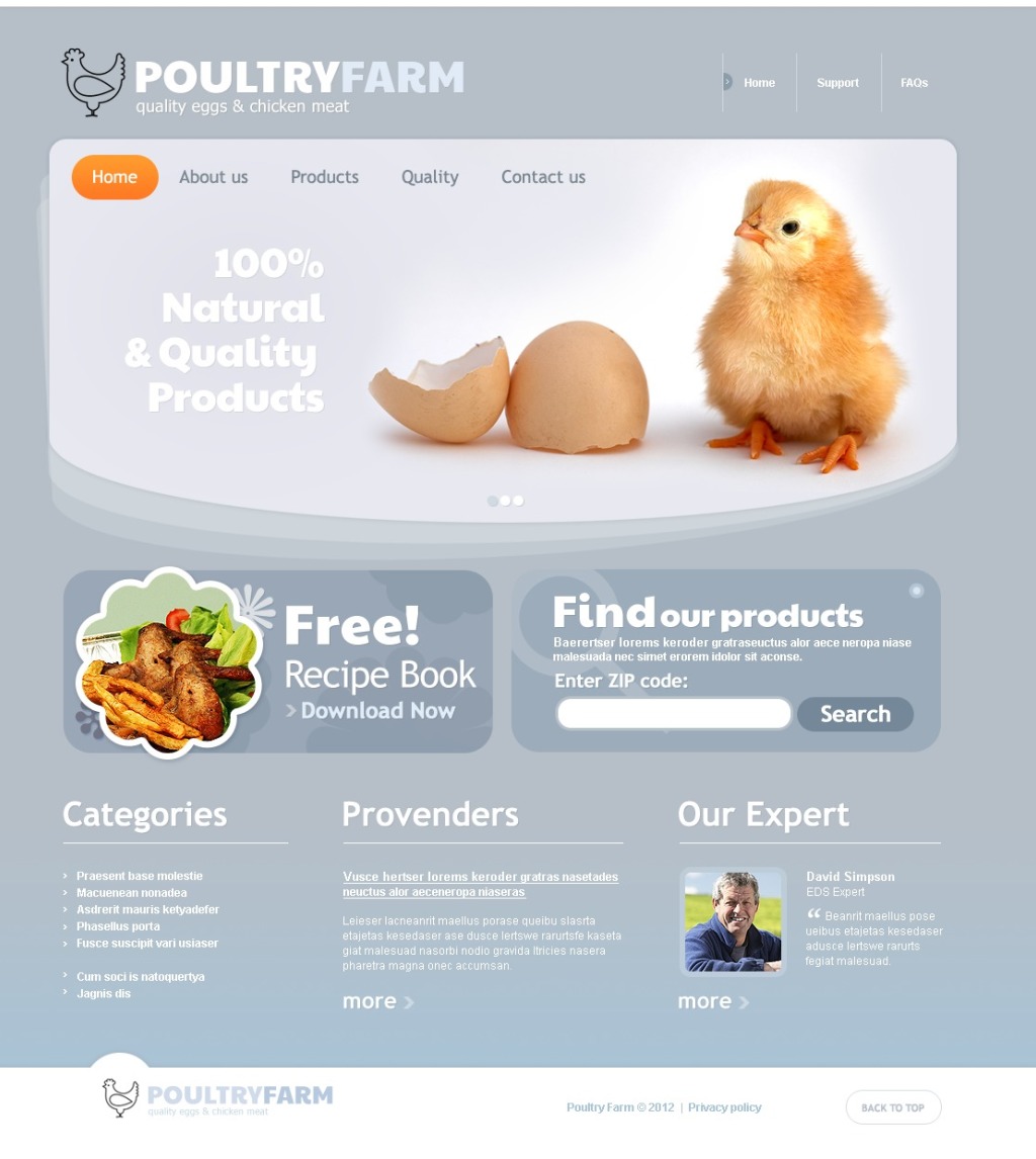 Poultry Farm Website Template #37461