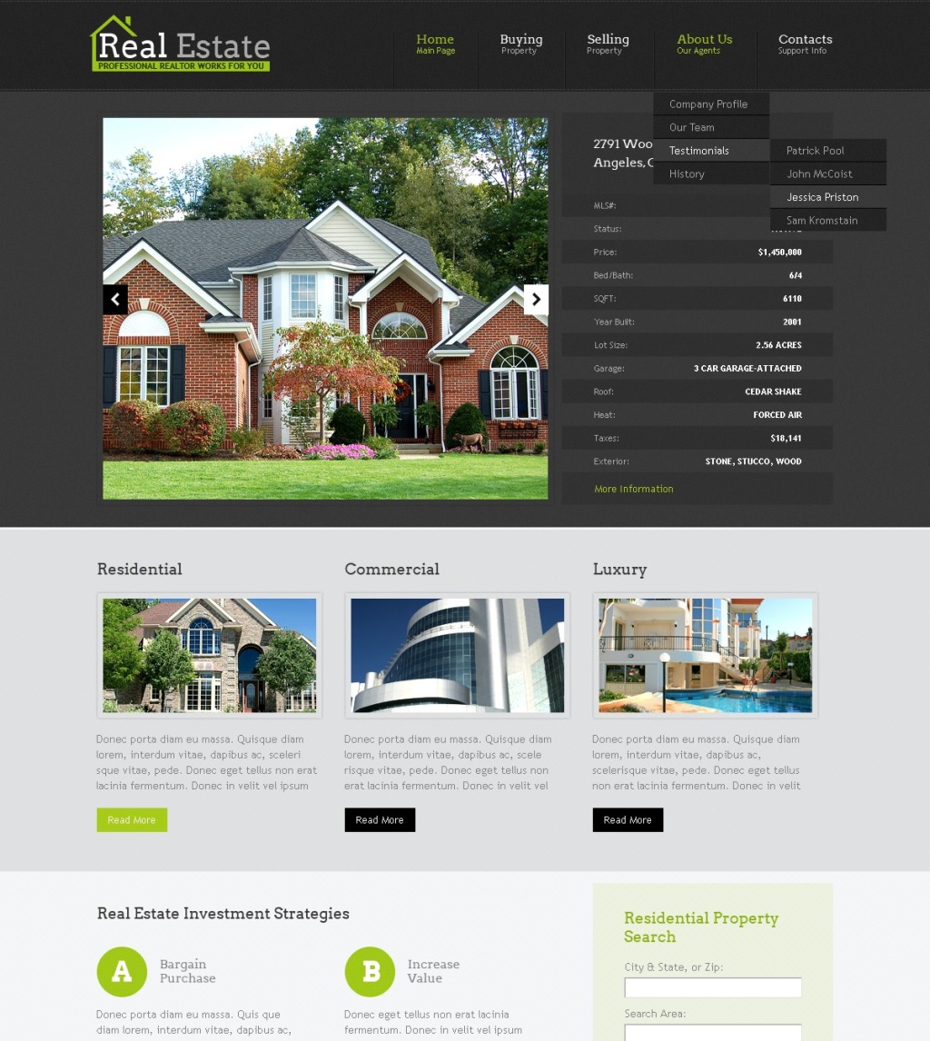 Real Estate Agency Website Template #37462