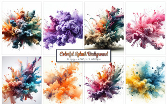 Abstract colorful ink paint splash