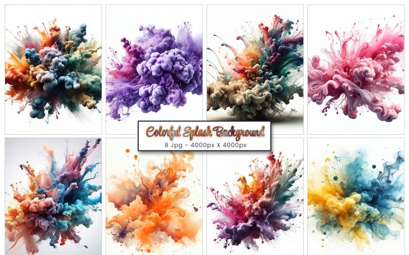 Abstract colorful ink paint splash Background