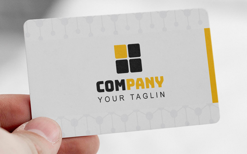 Business card template of Yellow Corporate Identity