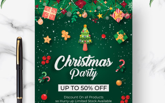 Christmas Party Flyer Template Layout