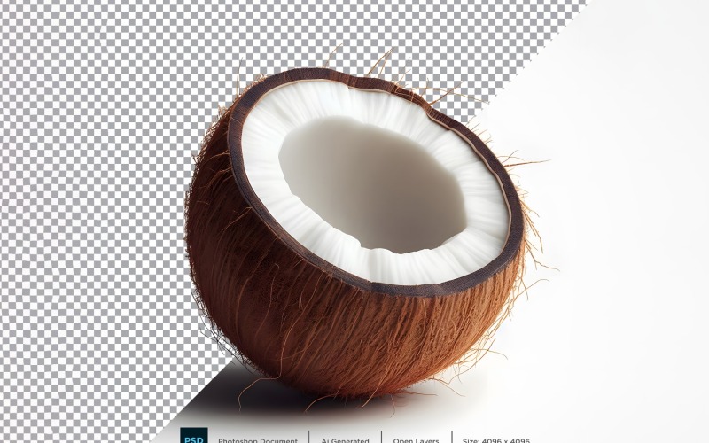 Coconut Fresh fruit isolated on white background 3 Vector Graphic