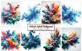 Colorful explosion paint splash background