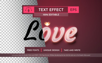 3D Love - Editable Text Effect, Font Style