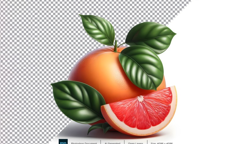 Grapefruit Fresh fruit isolated on white background 1 Vector Graphic