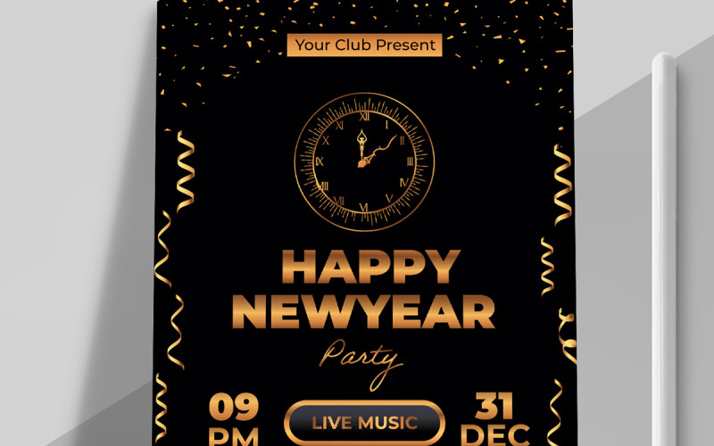 Happy New Year Flyer Template Corporate Identity