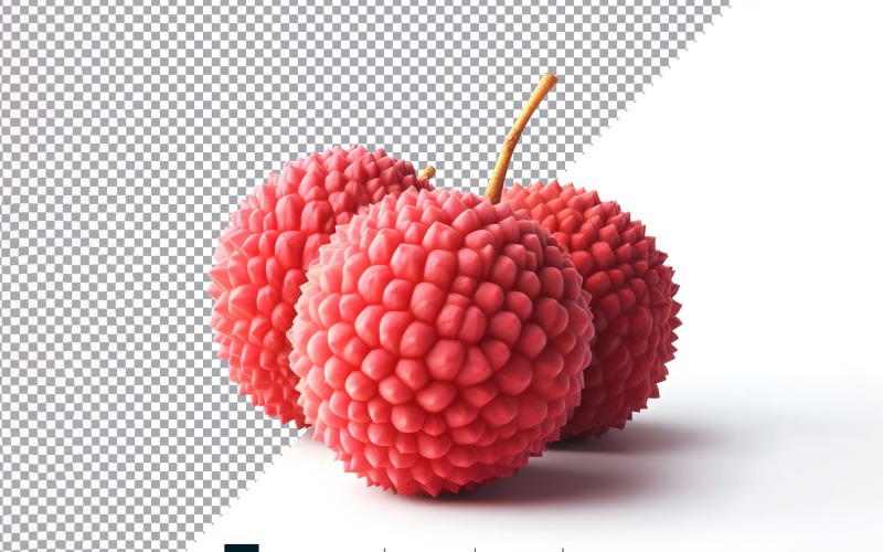 Lychee Fresh fruit isolated on white background 6 Vector Graphic