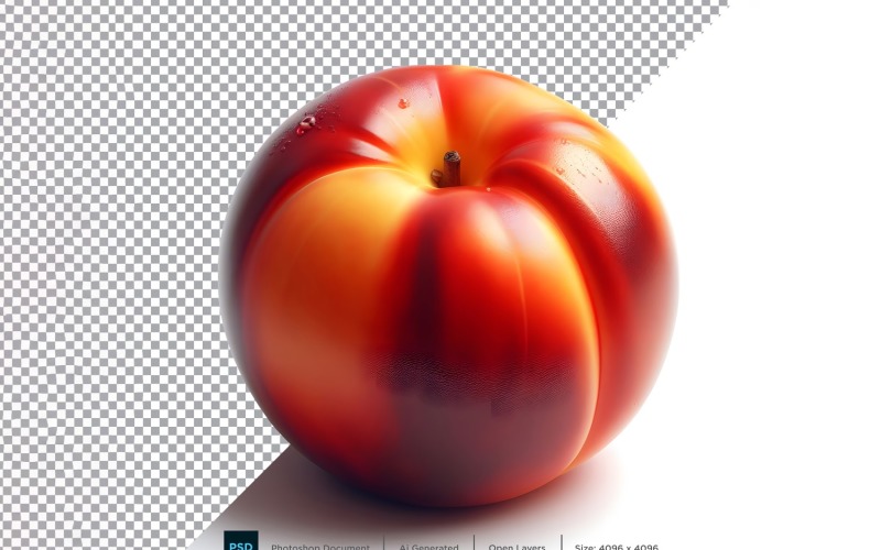 Nectarine Fresh fruit isolated on white background 3 Vector Graphic