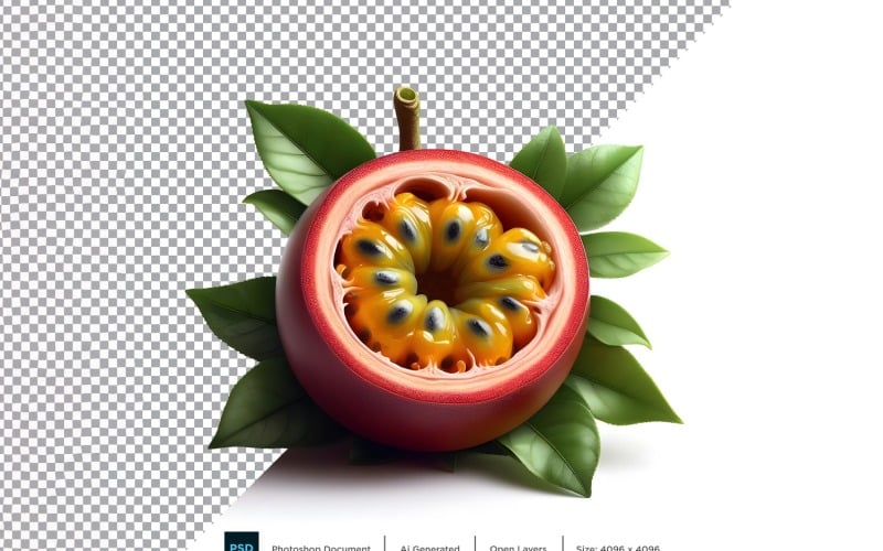 Passion Fresh fruit isolated on white background 1 Vector Graphic