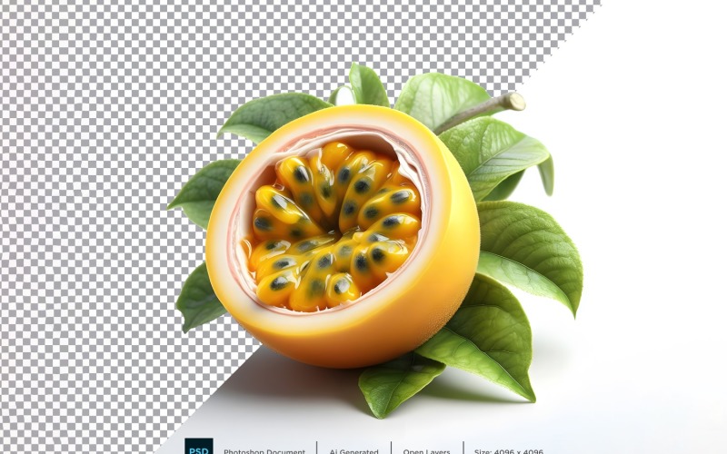 Passion Fresh fruit isolated on white background 3 Vector Graphic