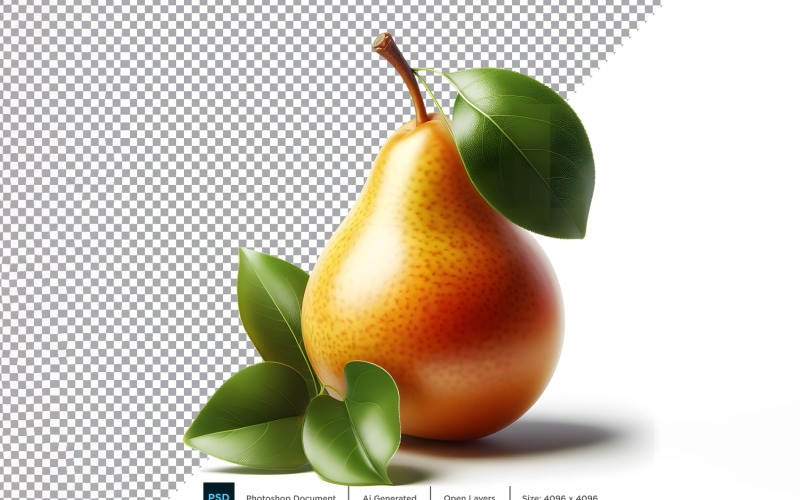 Pear Fresh fruit isolated on white background 4 Vector Graphic
