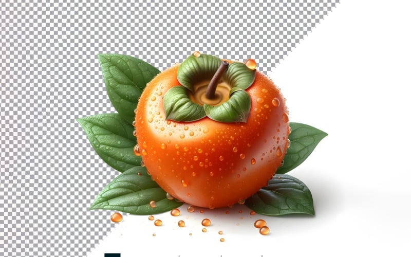 Persimmon Fresh fruit isolated on white background 1 Vector Graphic