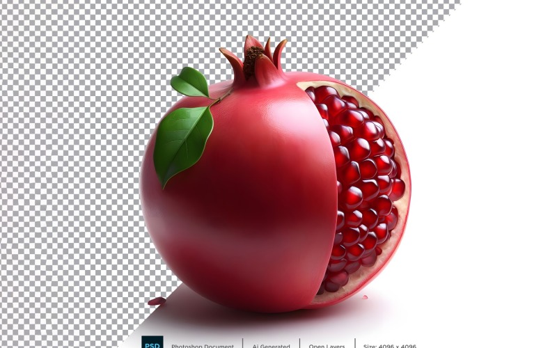 pomegranate Fresh fruit isolated on white background 3. Vector Graphic
