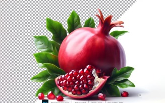 pomegranate Fresh fruit isolated on white background 7