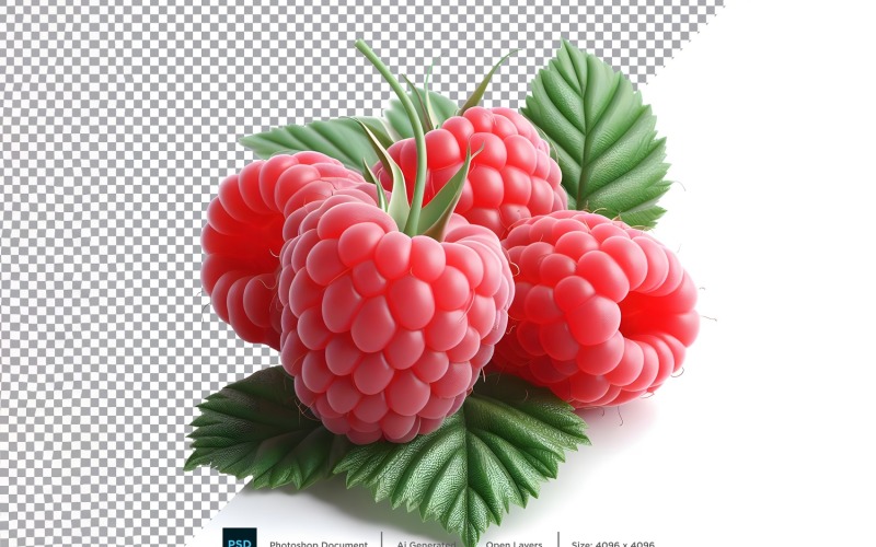 Raspberry Fresh fruit isolated on white background 1. Vector Graphic