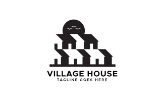 Village house town logo design template
